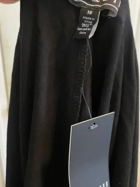 NWT Eloquii Ruched Black Slit Skirt sz 18 - Picture 4 of 5